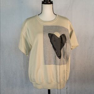 Maison Margiela Short Sleeve Natural Heart Sweater